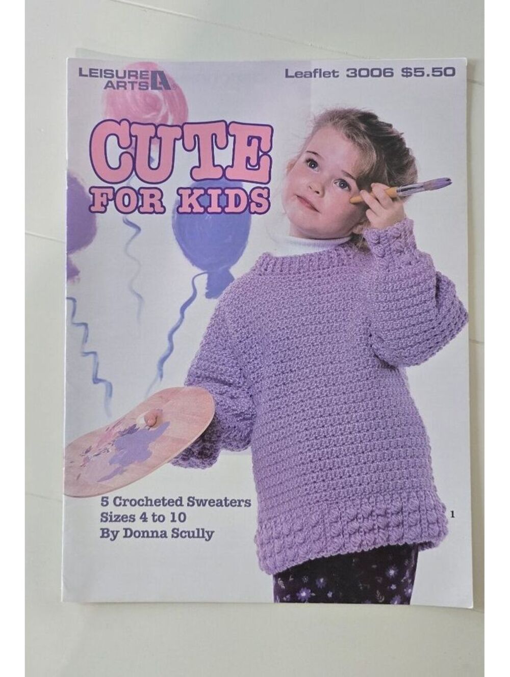 Cute for Kids Crocheted Sweaters Pattern Book by Donna Scully, Sizes 4 to 10